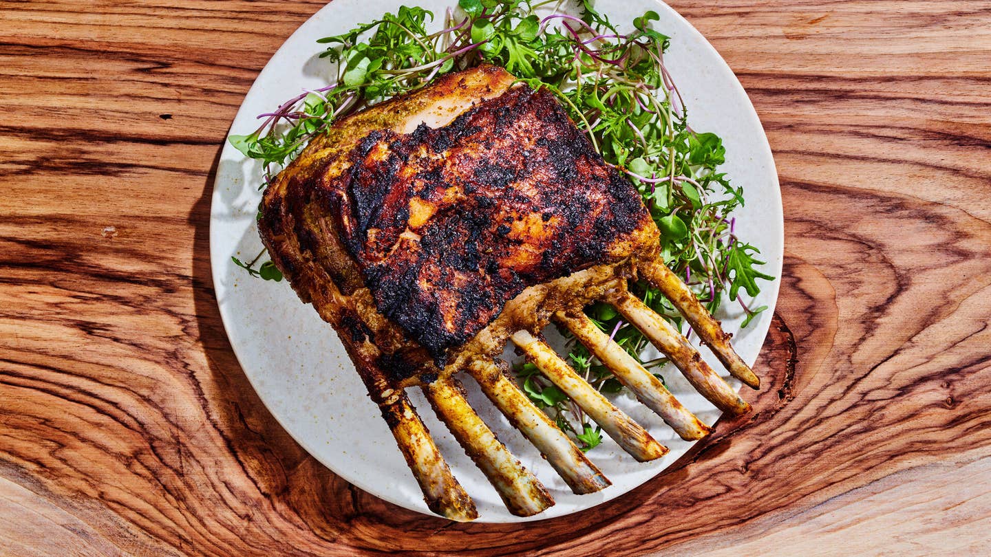Grilled Rack of Lamb With Garlic and Herbs